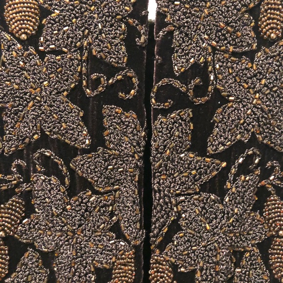 Carmen Marc Valvo Velvet Gown Chocolate Brown - Picture 4 of 6